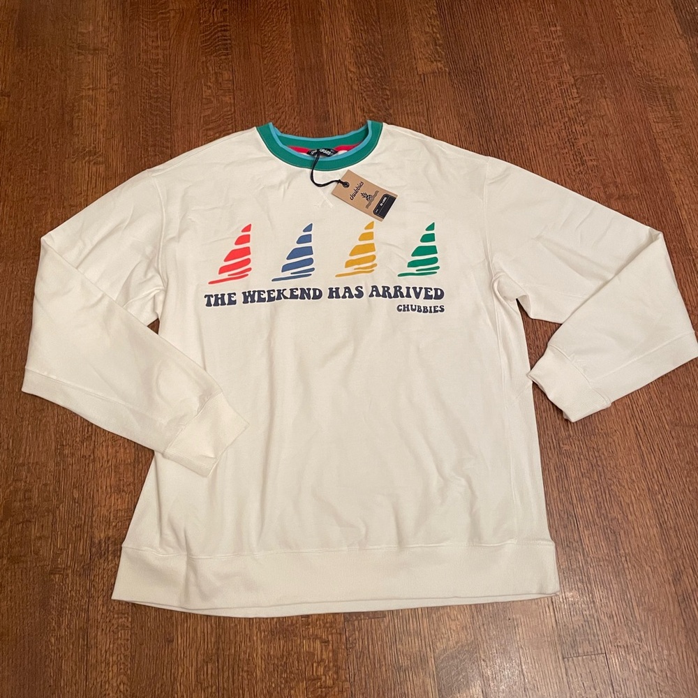 NWT Chubbies The Windjammer “The Weekend Has Arrived” Retro Sweatshirt Size XXL
